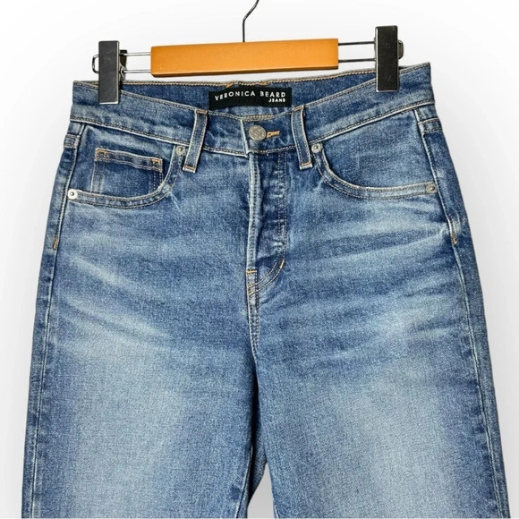 Veronica Beard Ryleigh Patched Slim Straight High  Rise Jeans - Picture 6 of 13